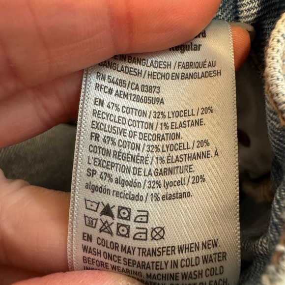 American Eagle Outfitters Light Wash Denim Barrel Jeans Size 14 - Picture 15 of 16